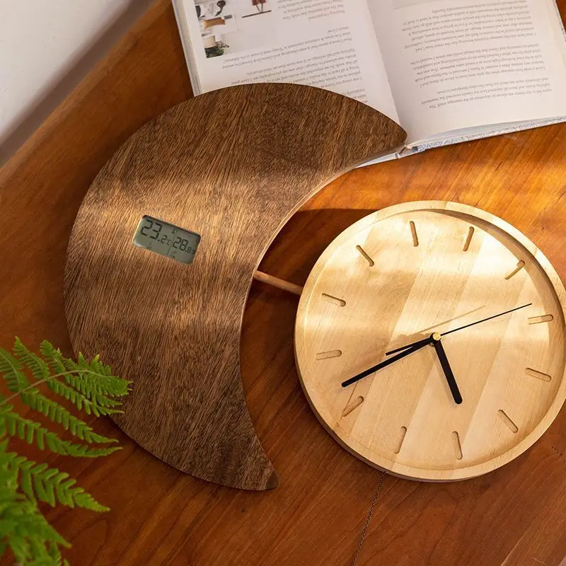 Wall Clocks Modern Living Room Large Size Home Decoration Large Wall Clock with Thermometer and Hygrometer Aesthetic Hang Clock