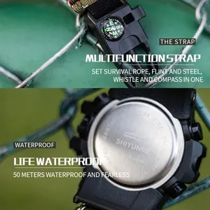 Đồng hồ Paracord chiến thuật không thấm nước đa chức năng, Vòng tay sống ngoài trời, cắm trại và đi bộ 10 Đồng hồ đi bộ bán hàng chính - №8
