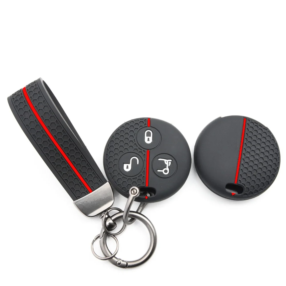 Soft Key Holder With Chain For Mercedes Benz Smart Fortwo 450 Forfour Roadster City Secure Grip Comfortable Soft Touch Non Slip
