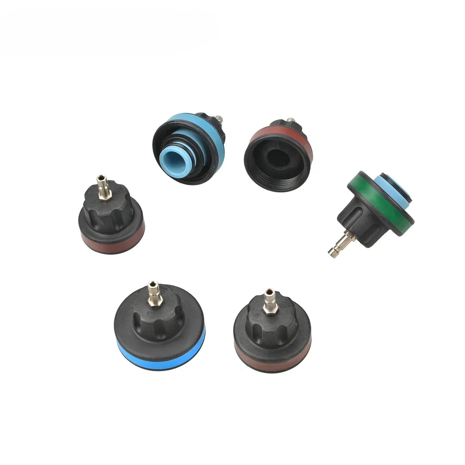 15Pcs Universal Radiator Pressure Tester Vacuum Type Cooling System Head Gasket Leak Test Detector Set