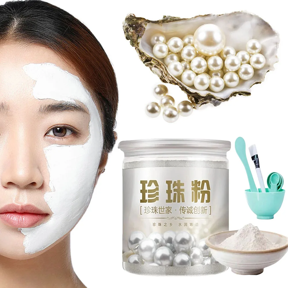 

Natural Nano Pearl Powder Whitening Blackhead Spot Freckle Removal Facial Mask With Bowl Set Skin Care 500g