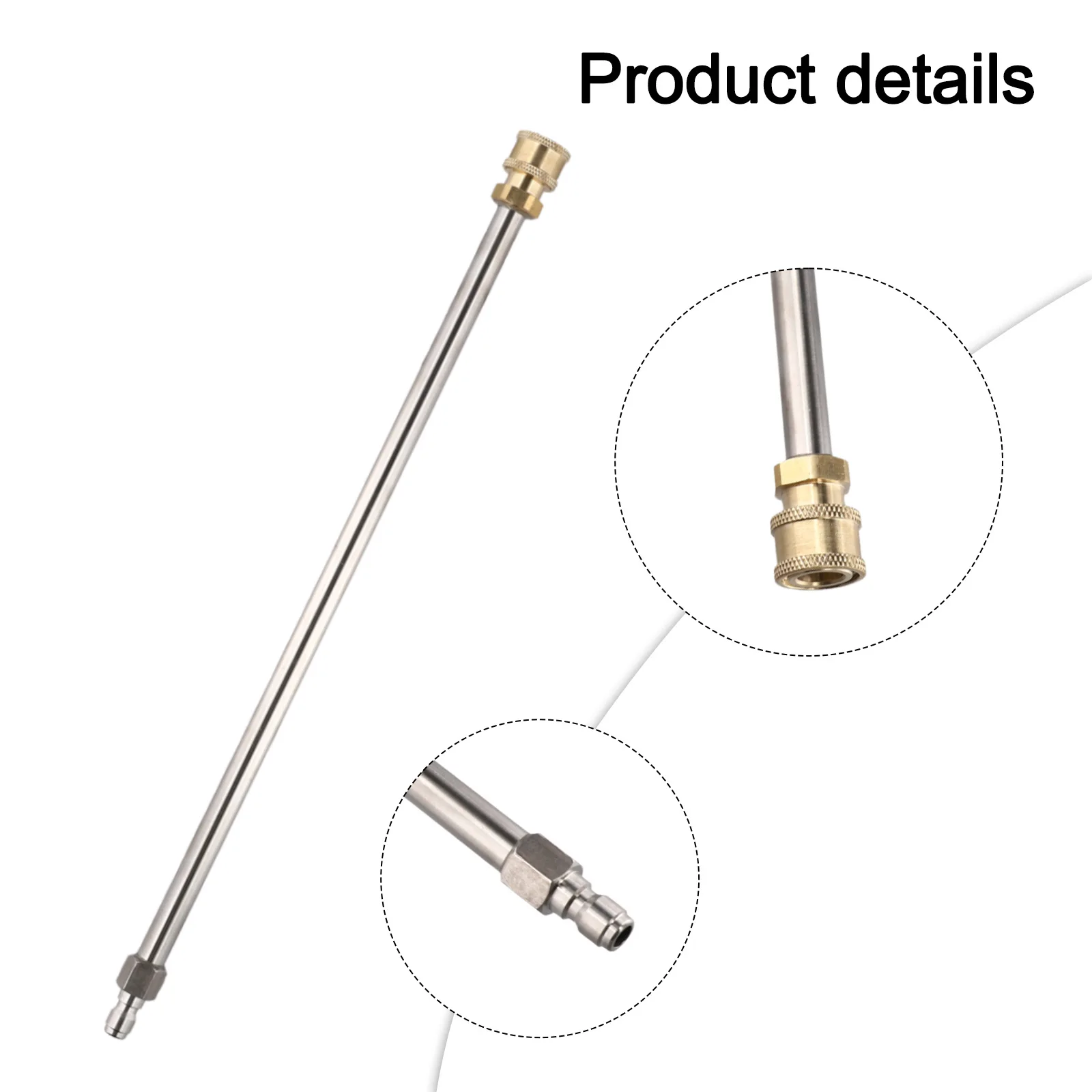 Pressure Washer Extension Wand Stainless Steel Body Brass Fittings Rated for 4000 PSI Quick Connect 1/4 Inch Socket System