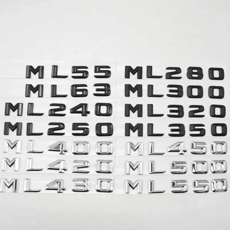 3D ABS For Mercedes Benz W163 W164 W166 ML63 ML55 ML280 ML250 ML320 ML350 ML420 ML430 ML450 ML500 ML550 Tail Emblem Logo Sticker