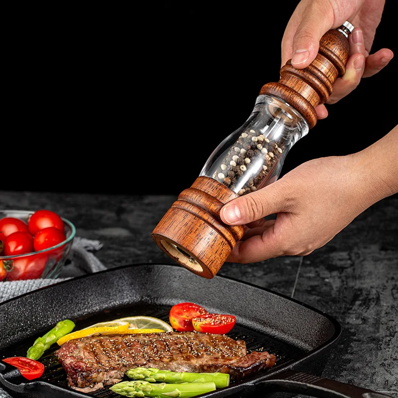 New Pepper Grinder 22CM Household Manual Grinding Salt Pepper Grinder Kitchen Solid Wood Pepper Grinder Tool