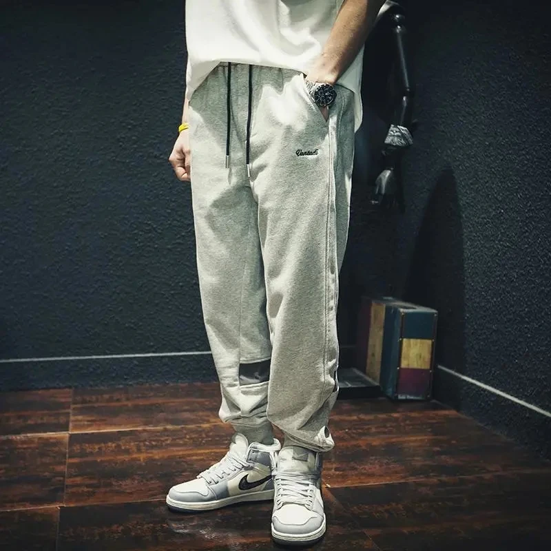 Men Clothing Autumn Gray Sweatpants Loose Tide Brand Ins All-match Beam Sports Pants For Man Baggy Casual Pants Trousers Homme