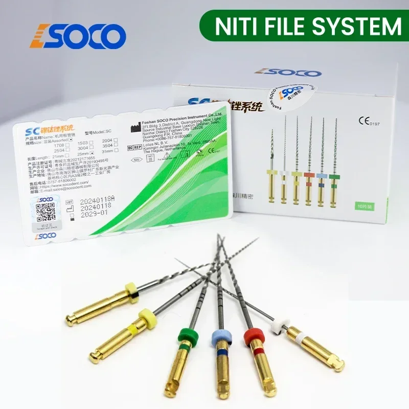 SOCO 6Pcs/Box Dental NiTi Root Canal Files: Heat-Treated Superior Cutting Force Rotary Tools Super cutting force , anti-fatigue