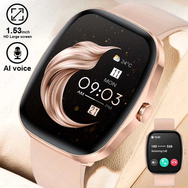 

New Women Bluetooth Call Smart Watch Heart Rate Blood Pressure Monitoring Smartwatches Waterproof Men Smartwatch For Android iOS