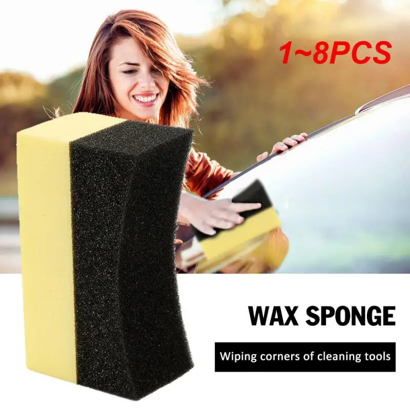 

1~8PCS Auto Interior Cleaning Sponge Car Tire Cleaning Waxing Polishing Brush Sponge U Shape Design Powerful Cleaning detailing