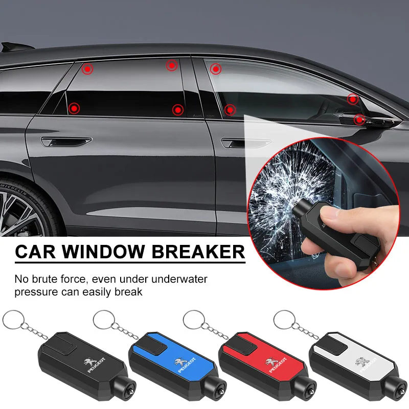 

Car Emergency Safety Hammer Cutter Window Breaker Escape Tool Caps For Peugeot 308 307 206 208 207 3008 508 407 2008 5008 106
