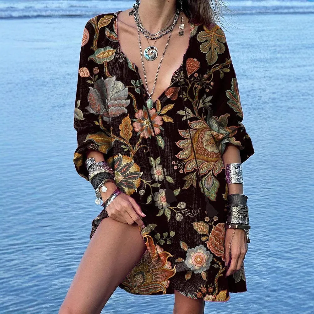 

Summer loose women's top women's seaside vacation blouse beach wear fashionable simple luxury temperament elegant high-end party