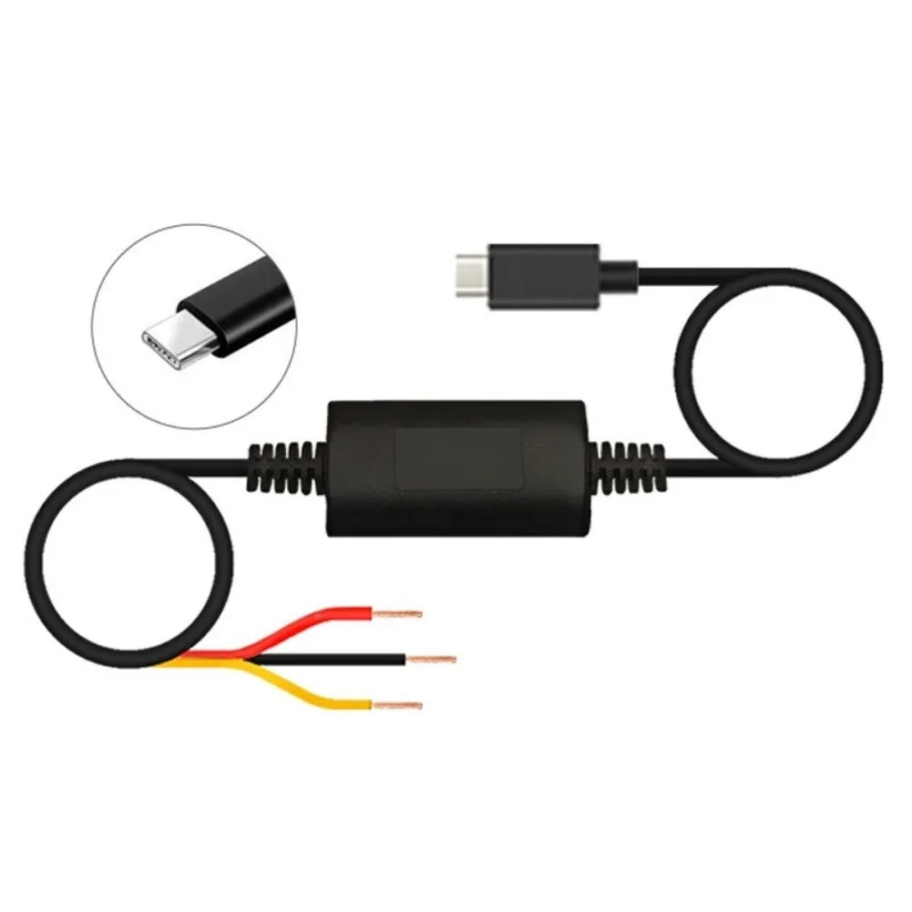 Type C Hardwire Kit 5V 2.4A For For Dash Cam Parking Monitoring Low Voltage Protection DC 12V-30V Car DVR Power Cable Accessorie