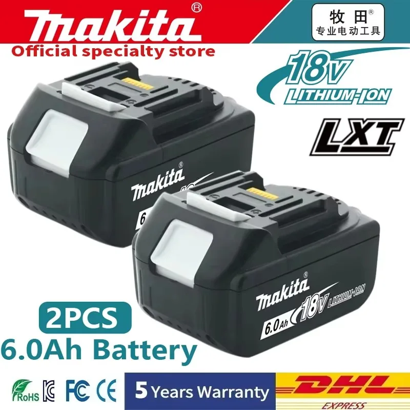 

Original Makita 18V 6Ah Rechargeable Power Tools Battery 18V makita with LED Li-ion Replacement LXT BL1860B BL1860 BL1850