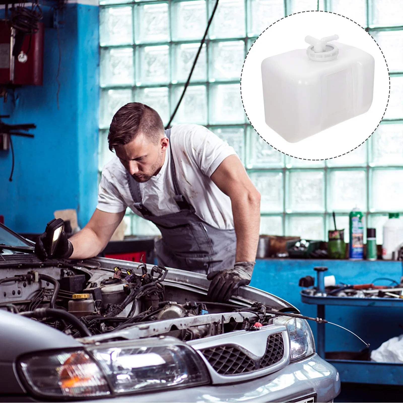 

1Pcs Car Coolant Expansion Tank Adapter High-Quality Plastic Vehicle Radiator Overflow Sub-Tank Part Car Modification Accessory