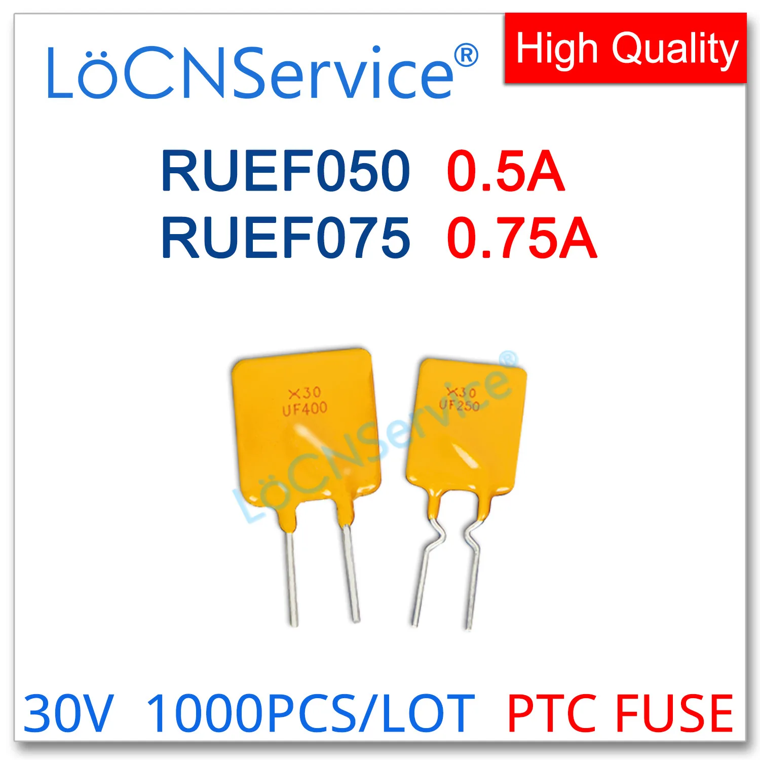 

LoCNService 1000PCS RUEF050 RUEF075 30V 0.5A 0.75A UF050 UF075 Resettable Fuse PTC DIP Chinese High Quality RUEF