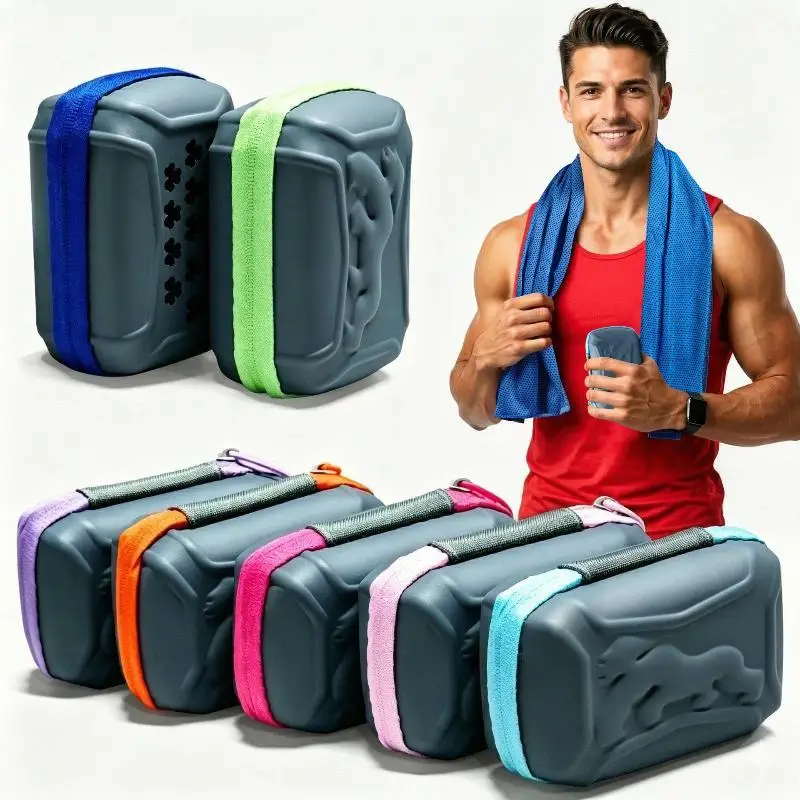 Cooling Sports Towel Quick Dry Portable Storage Box Sweat Absorbing Chilly Towel