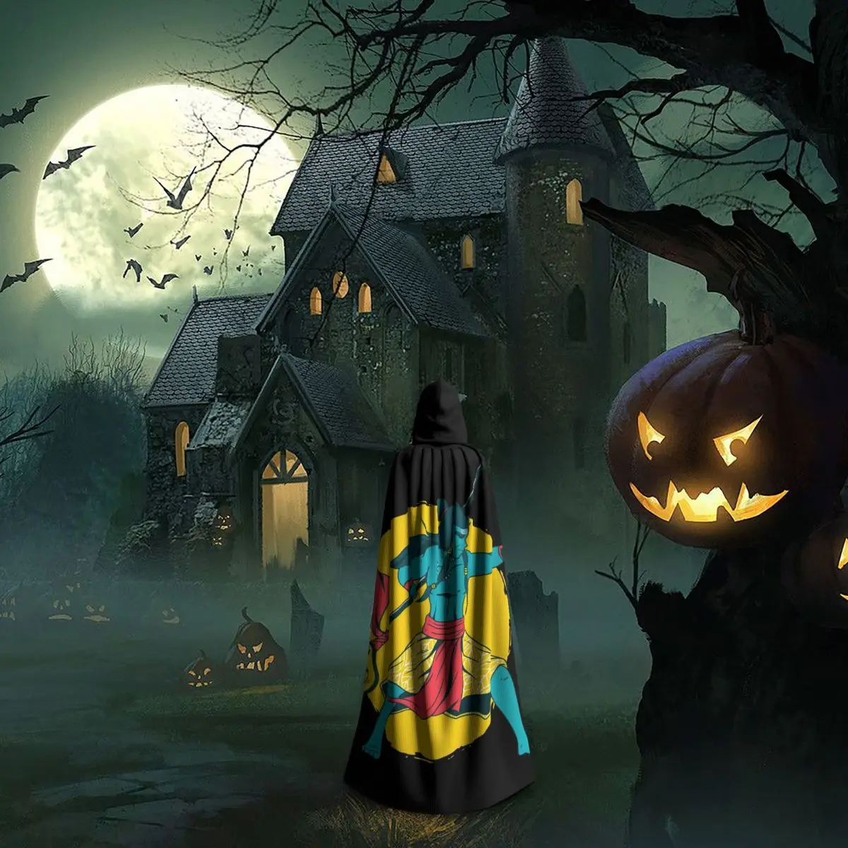 مهما شيفاراتري التمنيات مع الله شيفا ترايدنت عباءة طويلة مقنعين الساحرة زي تأثيري كيب هالوين مصاص دماء الكبار للجنسين