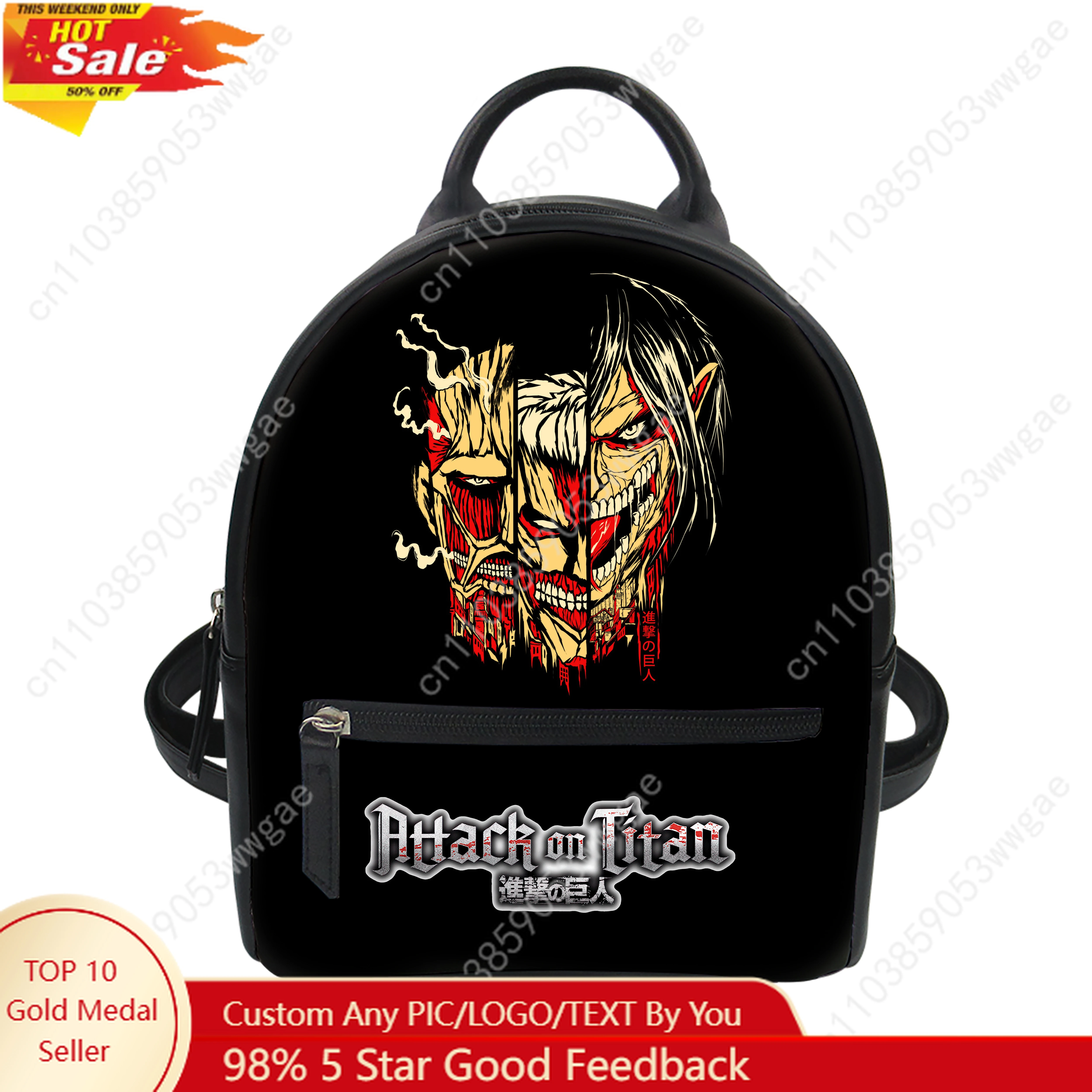 

Attack On Titan Backpack Purse Womens Schoolbag Customized Double Shoulder Bag High Quality Mini Daypack Leather Travel Bag Gift