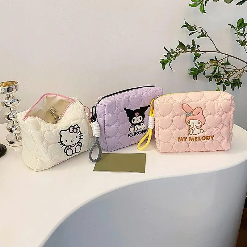 

Kawaii косметичка сумка для ручек Kitty Girl нейлоновая сумка для хранения портативная большая вместительная водонепроницаемая дорожная сумка для средств по уходу за кожей сумка
