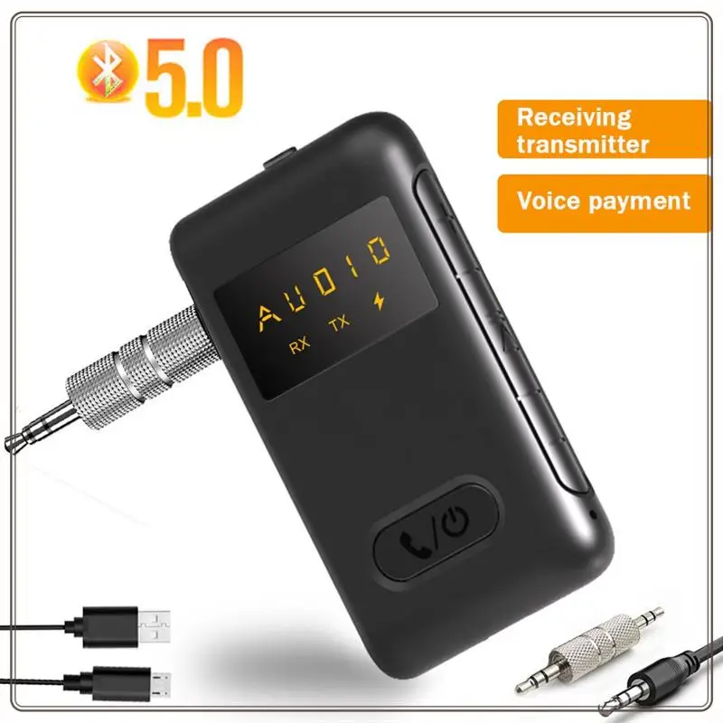 موثوقة-2 في 1 سماعة لاسلكية تعمل بالبلوتوث متوافقة 5.0 استقبال الارسال محول 3.5 مللي متر جاك لسيارة الموسيقى الصوت سماعة استقبال