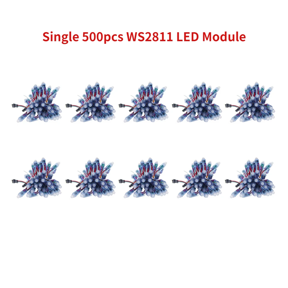 500pcs 12mm WS2811 2811 IC Full Color Pixel LED Module Light DC 5V input IP68 waterproof RGB color Digital LED Pixel Light