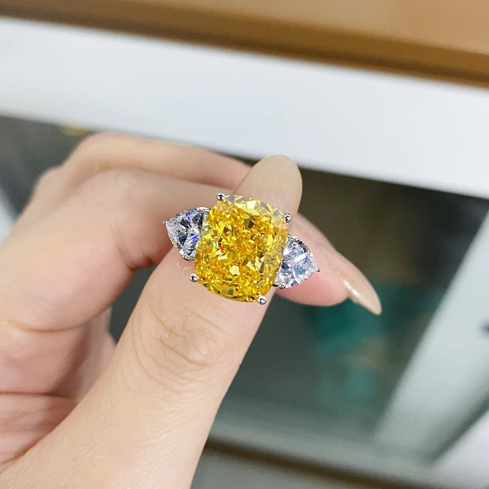 

Кольцо из стерлингового серебра 925 пробы, женское флуоресцентное кольцо, ледяной цветок, обращенная огранка, европейская и американская трансграничная кольцо