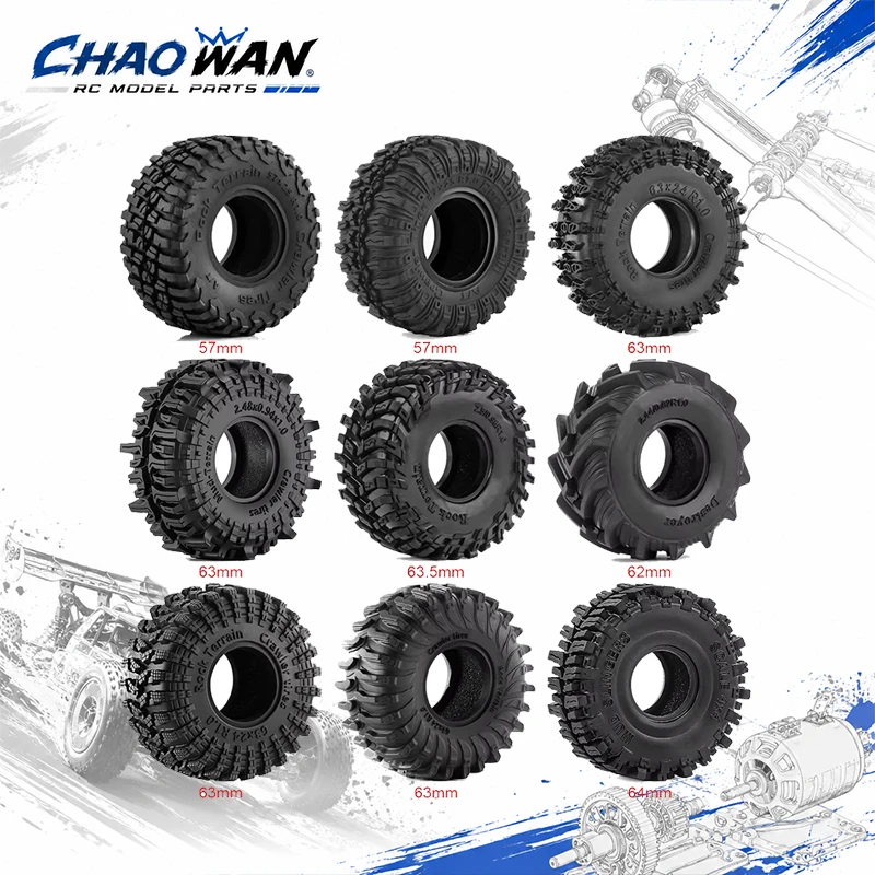 4pcs 1.0 Inch Rubber Mud Crawler Tires Tyres for 1/24 Axial SCX24 AX24 1/18 Traxxas TRX4M FMS FCX24 RC Crawler Car Upgrade Parts