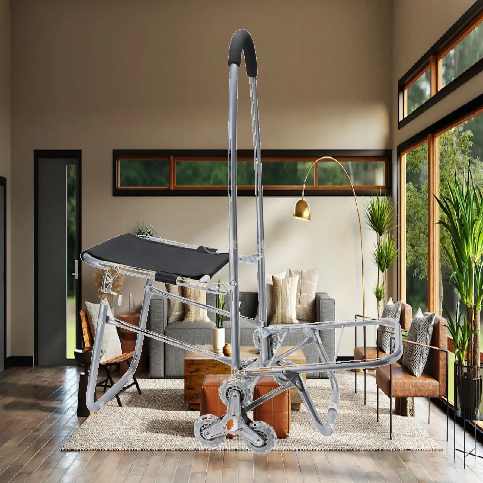 Mobile Art Supply Trolley Small Cart Style Aluminum Frame Drawing Equipment with Built in Bag for Urban Sketch Supplies