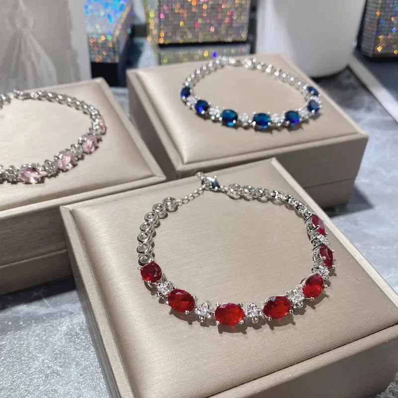 MDLFES Moiss1n الماس StyleFlower الماس الكامل مطلية بالذهب روز كريستال أقراط فو التورمالين سوار #2