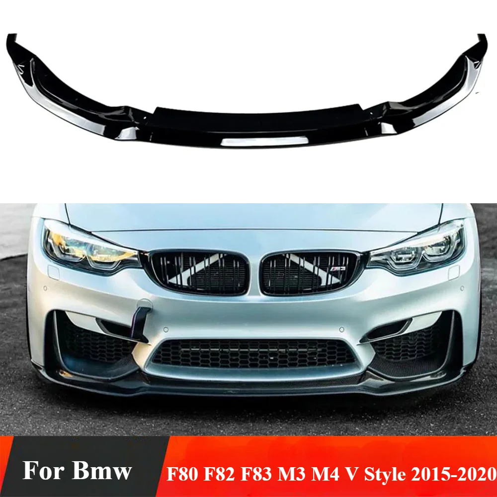 

For Bmw F80 F82 F83 M3 M4 V Style 2015-2020 Diffuser Bodykits Cover Guard Protector kits Car Front Bumper Splitter Lip Spoiler