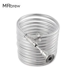 Tri-Clover Counterflow Chiller,Stainless Steel Wort Heat Exchanger,1.5‘’ Tri-Clamp Cooling Coil,9.52*0.5*10M Wort Chiller