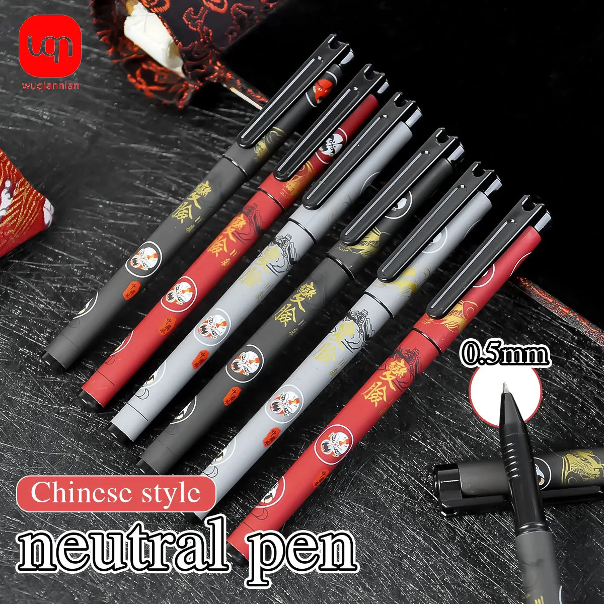 

WQN-3/6/12CPS Antique Design Gel Pen 0.5mm Nib Writing Silky Black Pen Ink Hard Pen Calligraphy Pen School and Office Supplies