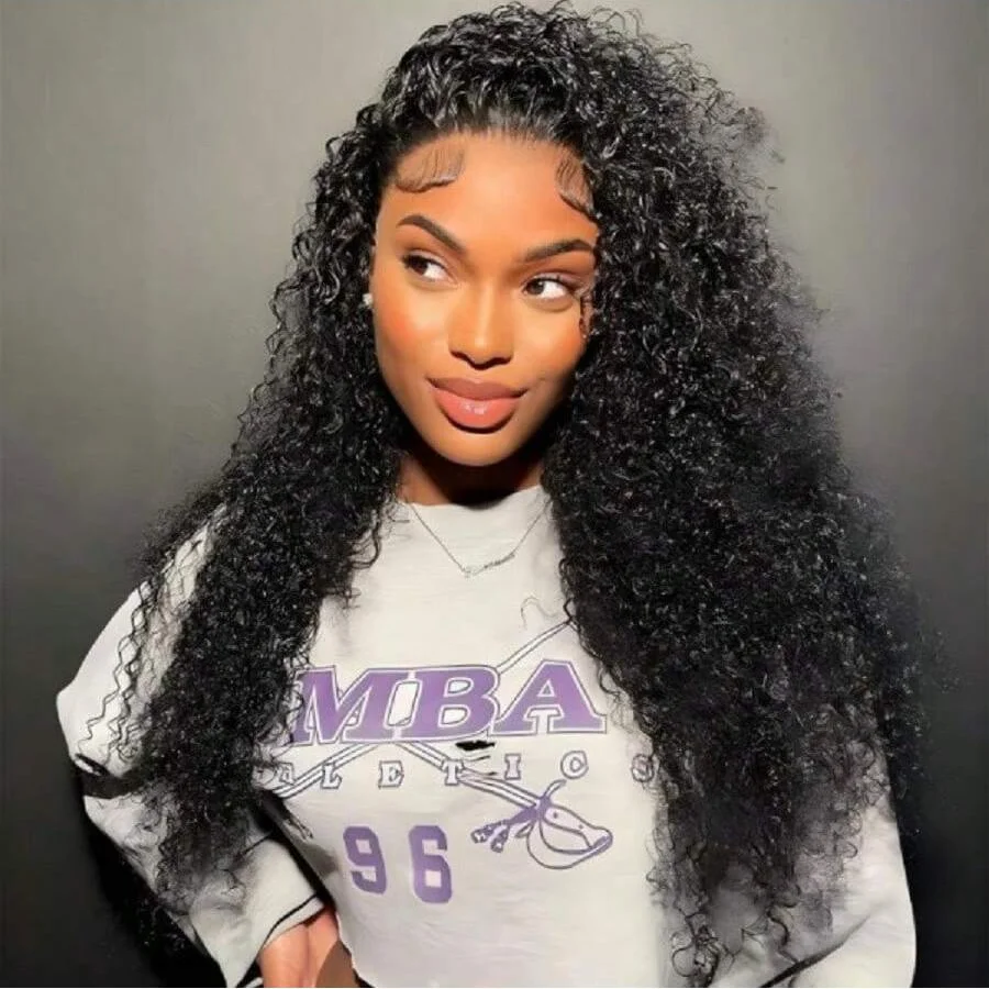 Brazilian Human Hair Wigs 13x4 Lace Front Human Hair Wigs, Kinky Curly Human Hair Wigs For Women, Curly Lace Front Wigs Natural Color