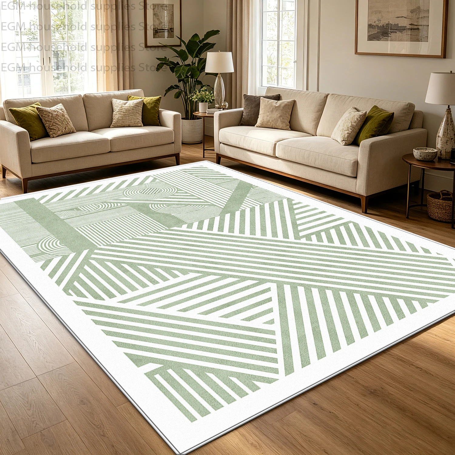 Minimalism Geometric Line Carpets Modern Living Room Decor Large Area Rugs Fluffy Non-slip Washable Bedroom Bedside Floor Mats