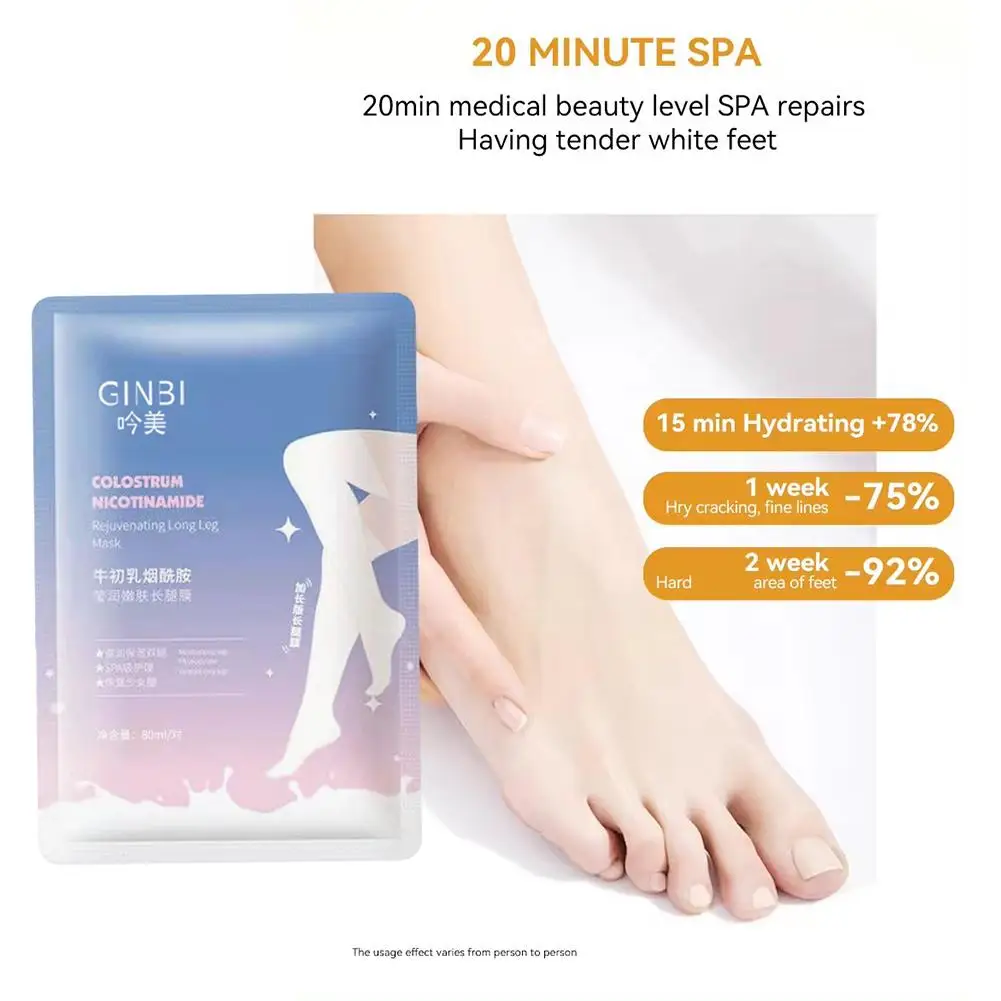 1 paio di piedi lunghi gamba Spa guanti idratanti esfolianti pelle sbiancante tacchi morti pelle delle gambe rimuovere patch Arm Crack Tende C9f1