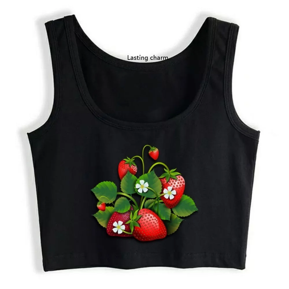 

Strawberry Bush Emo Grunge Y2k Aesthetic Crop Top Female Fashion Sexy top