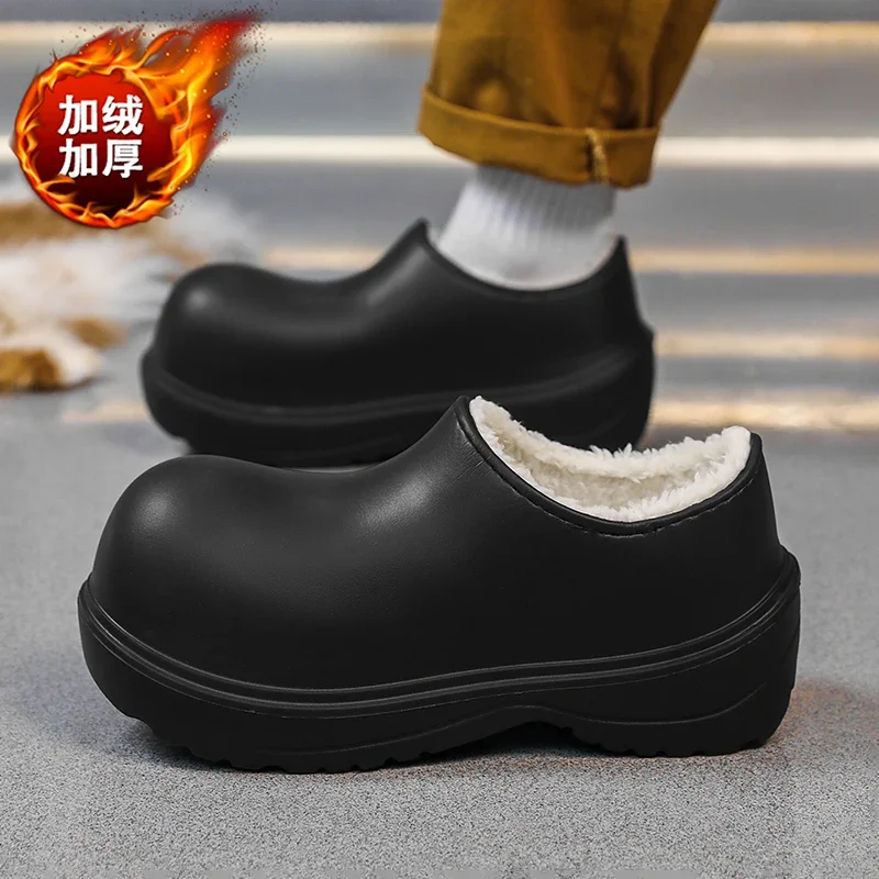 

Men's Big Head Loafers Indoor Waterproof Chef Shoes Winter Lightweight Outdoor Anti Slip Rain Shoes Casual Shoes for Women 2025