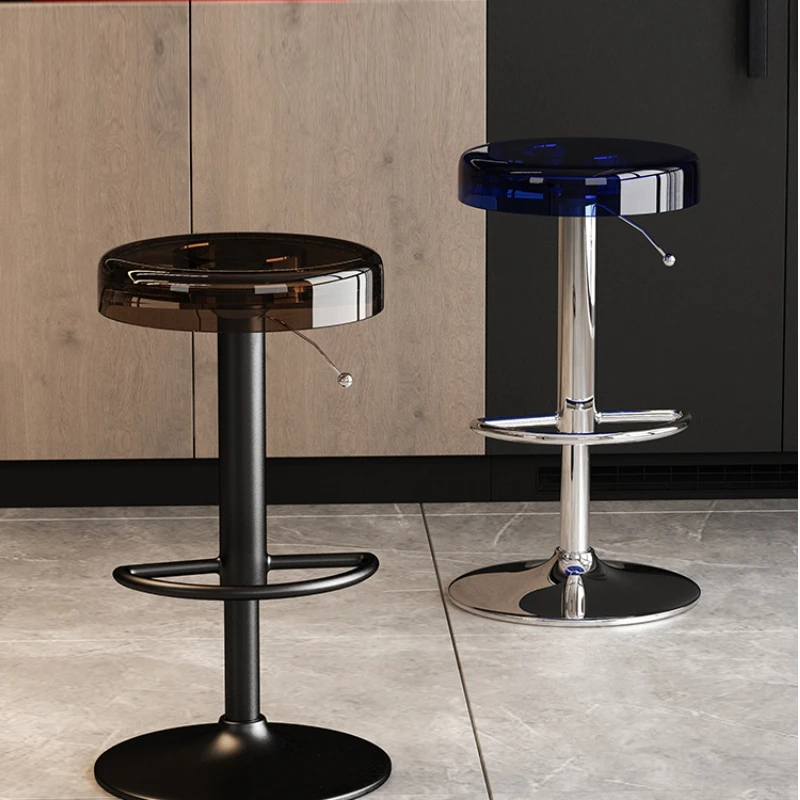 Acrylic Bar stool Home bar chair lift Swivel Dining chair Light luxury kitchen high stools Cafe counter stool modern furniture