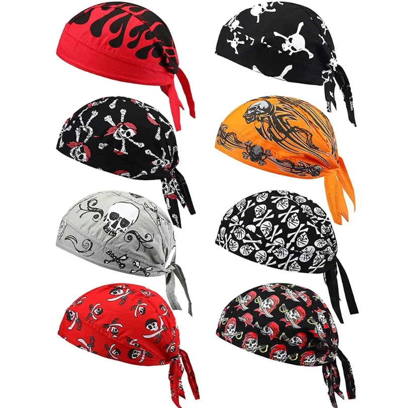 

1Pcs Cycling Skull Pirate Cap Hat Bandana Head Wrap Breathable Helmet Liner Anti Sweat UV Sport Headband Scarf for Men and Women