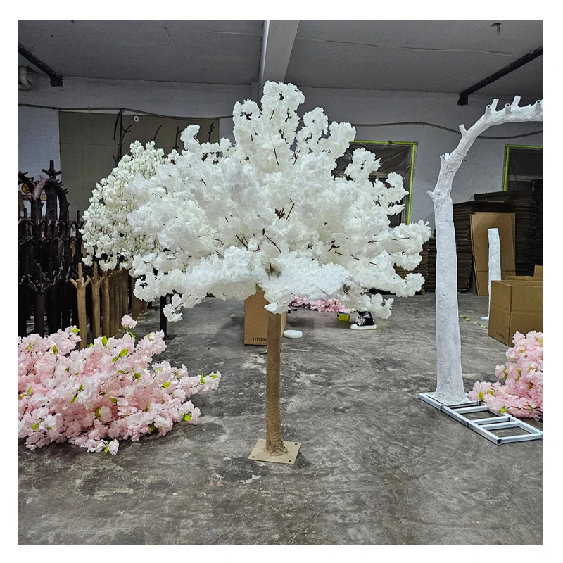 4ft Height Wedding Table Decoration Plastic White Artificial Sakura Tree Table Tree Centerpieces For Wedding Events