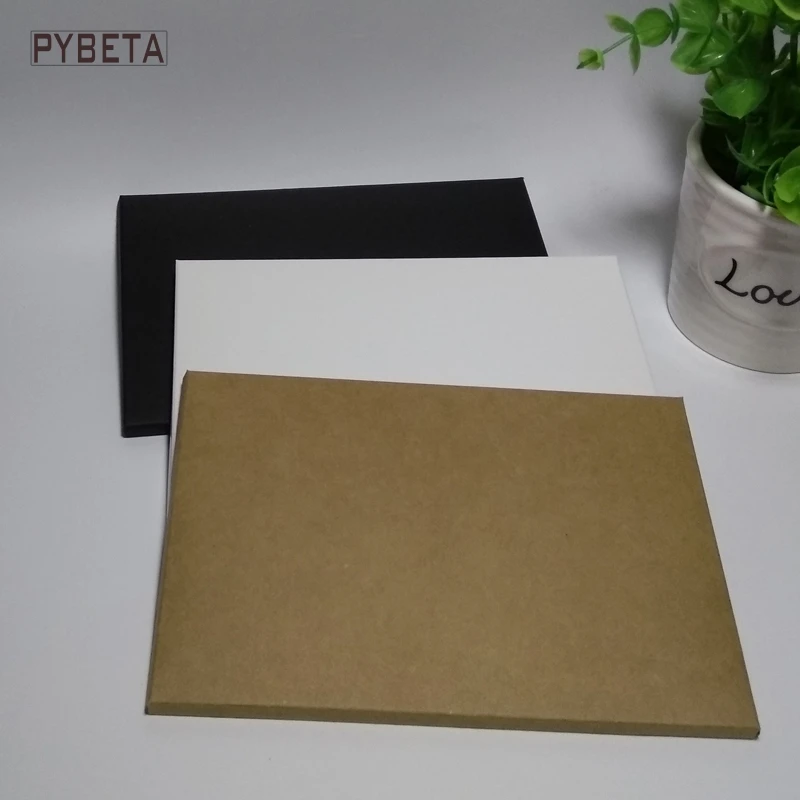 50pcs Blank Kraft Paper Envelope Postcards 6.2x4.1x0.2inch Black White Greeting Card Covers Photo Packaging Boxes for Crafts - view 2