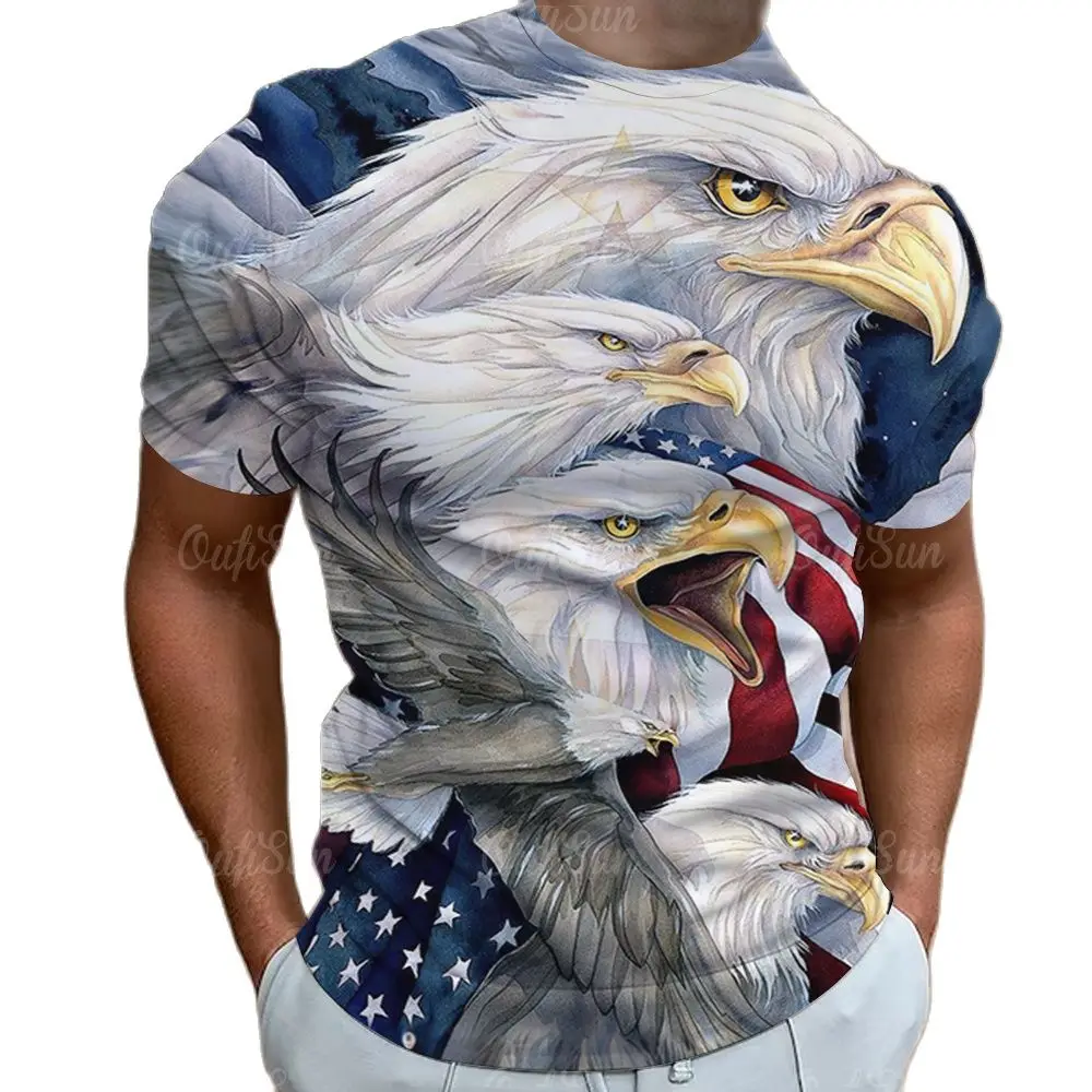 Fashion Summer Eagle And Flame Phoenix Animal 3d Printed T Shirt For Men\'s T Shirt O\'neck Short Sleeve Oversized T-shirt Top Hot