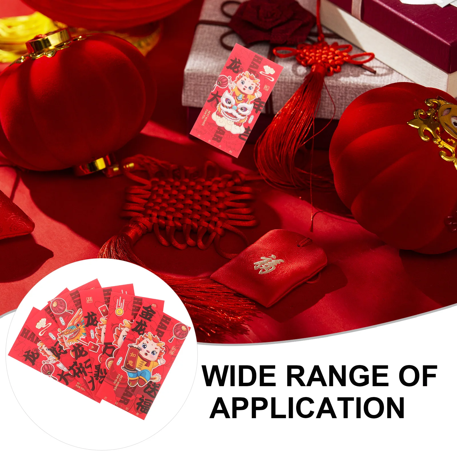 

6 Pcs Golden Dragon Gift Red Packet New Year Envelopes Hard Card Chinese Style Lunar Paper Packets Lucky Money