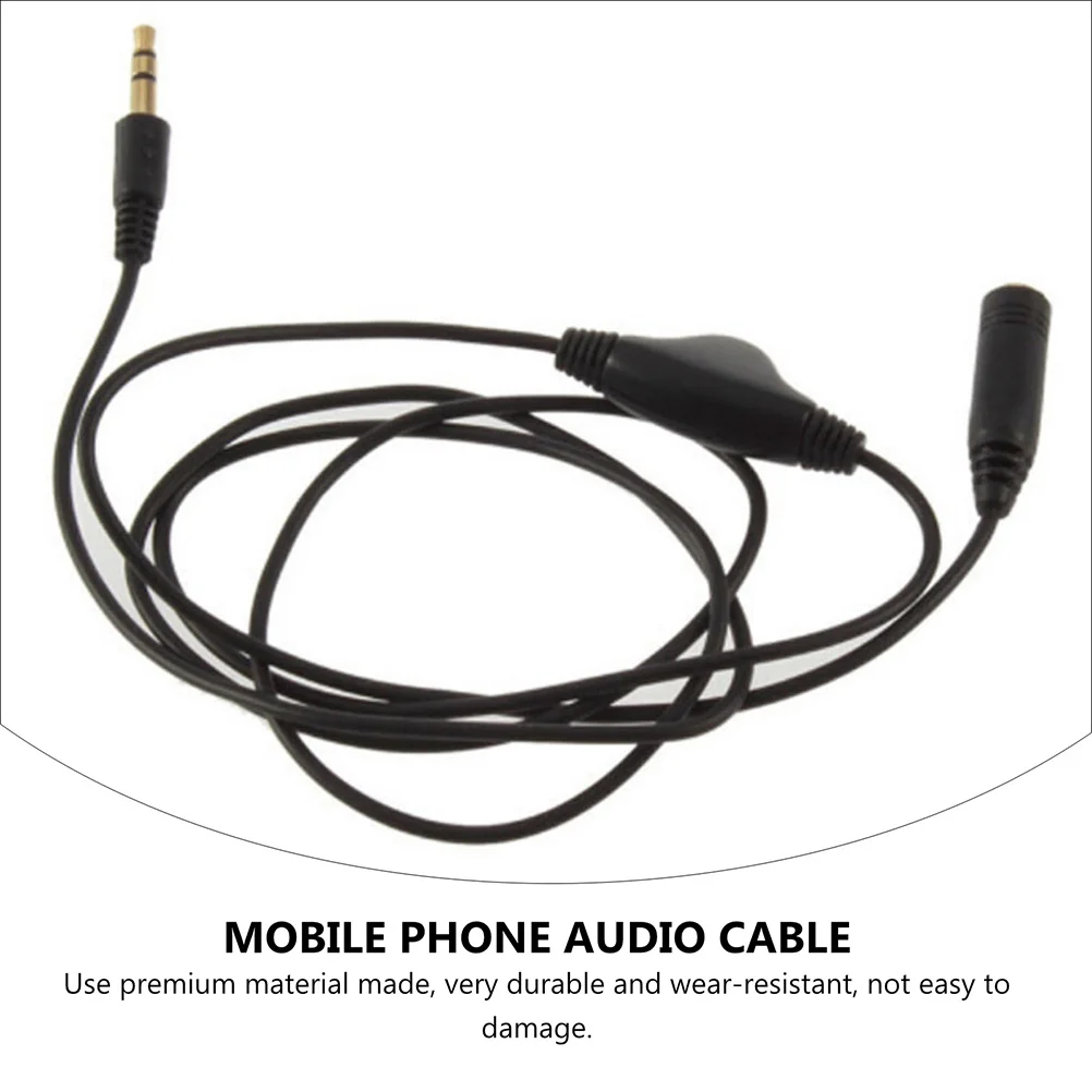 

2Pcs 3.5mm Male to Female Audio Extension Cable Lightweight Portable Pulley Adjust Design for Phone Mp3 Stable Connection