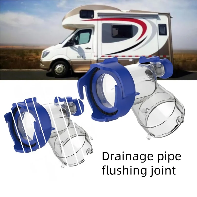 

1 шт., продукт для сточных вод на колесах, 45 градусов, соединение для промывки канализационных труб с фильтрующей сеткой, оснащенные аксессуарами для автофургонов с защитой от обратного потока