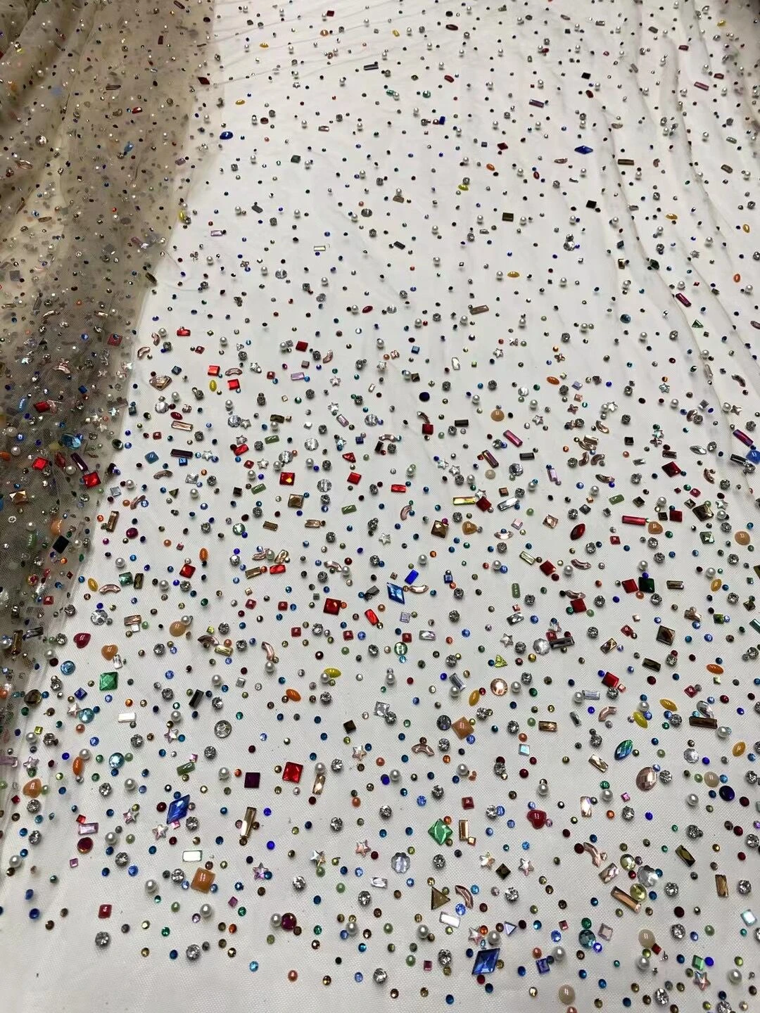 

Nigerian African French Guipure Tulle Lace Fabric Sequins Beaded Embroidery for Luxury Wedding Party Evening Dresses 5Yards 2026