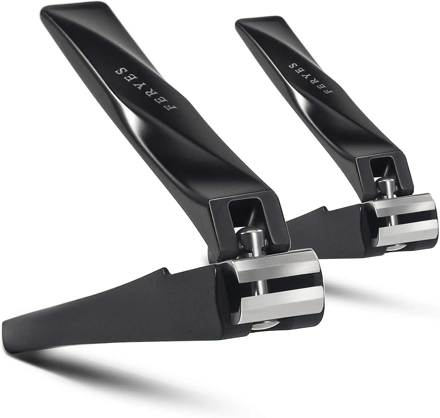 

2-Pack No-Splash Nail Clippers with Catcher, Stainless Steel Fingernail & Toenail Cutters with Storage Case