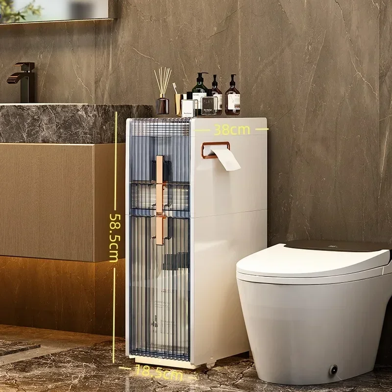

Modern Toilet narrow slot storage cabinet crevice trolley toilet gap bathroom floor toilet narrow side locker