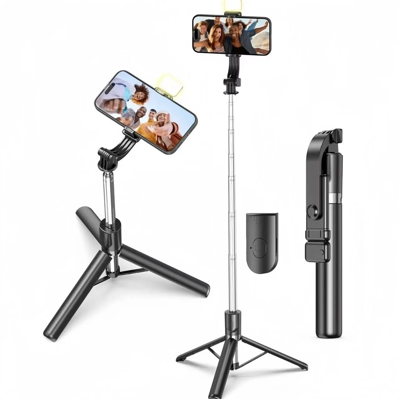 

Portable Selfie Stick Tripod With Adjustable Beauty Fill Light Bluetooth Remote Control Suitable For Apple iPhone ﻿Phone Holder
