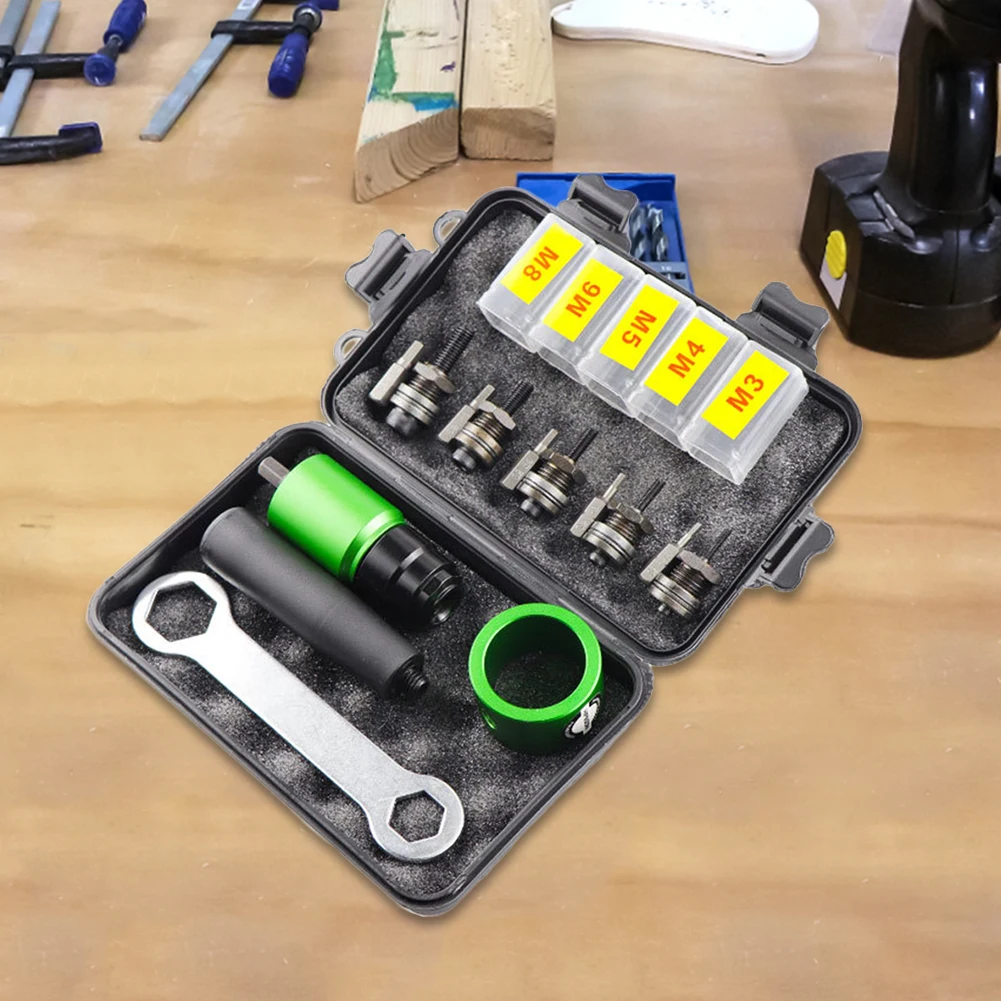 Electric Rivet Gun Self-Lock Insert Nut Pull Riveting Tool Aluminum Alloy Replacement Parts for Electric Drill Supplies