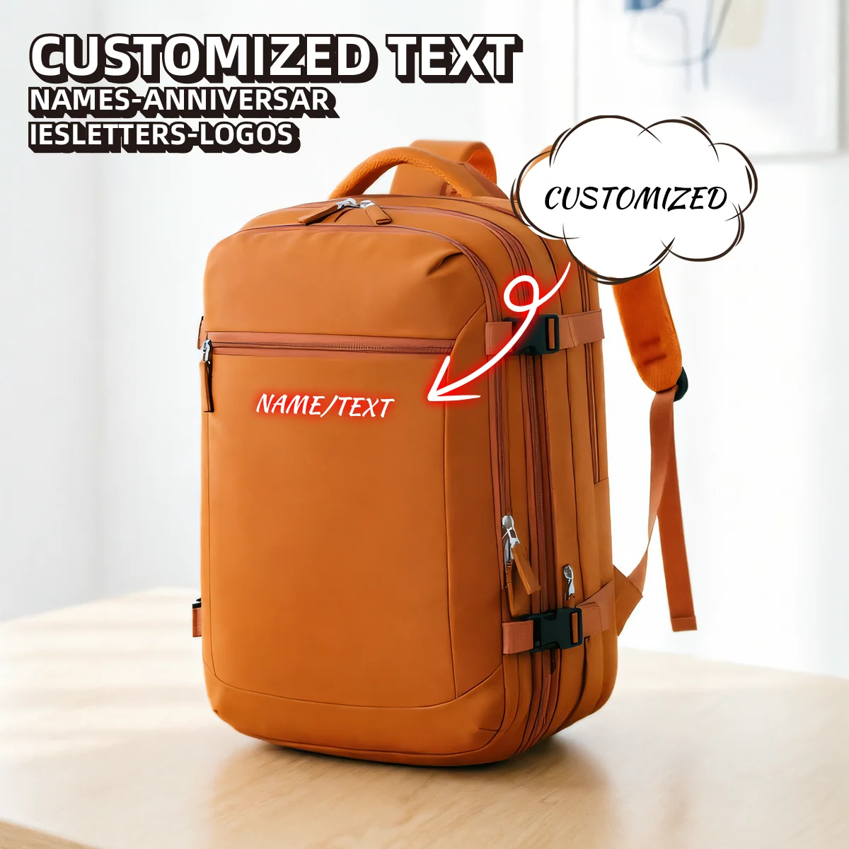 

Logo Customization New Large-Capacity Backpack for Women, Lightweight Travel Bag for Men, Business Computer Bag, Business Trip Carry-On Backpack, Student School Bag, Personalized DIY